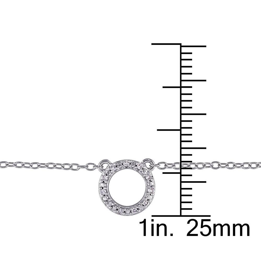 2 Layer Necklace with Pettit Circle Pendants in Sterling Silver with Diamonds-5 product photo