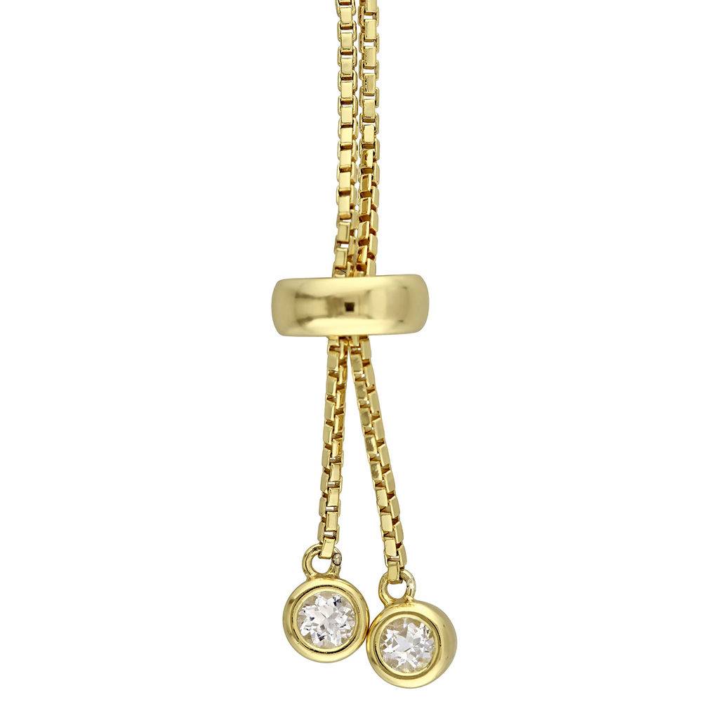2.5mm White Topaz Bolo Bracelet in Gold Plated Sterling Silver-2 product photo