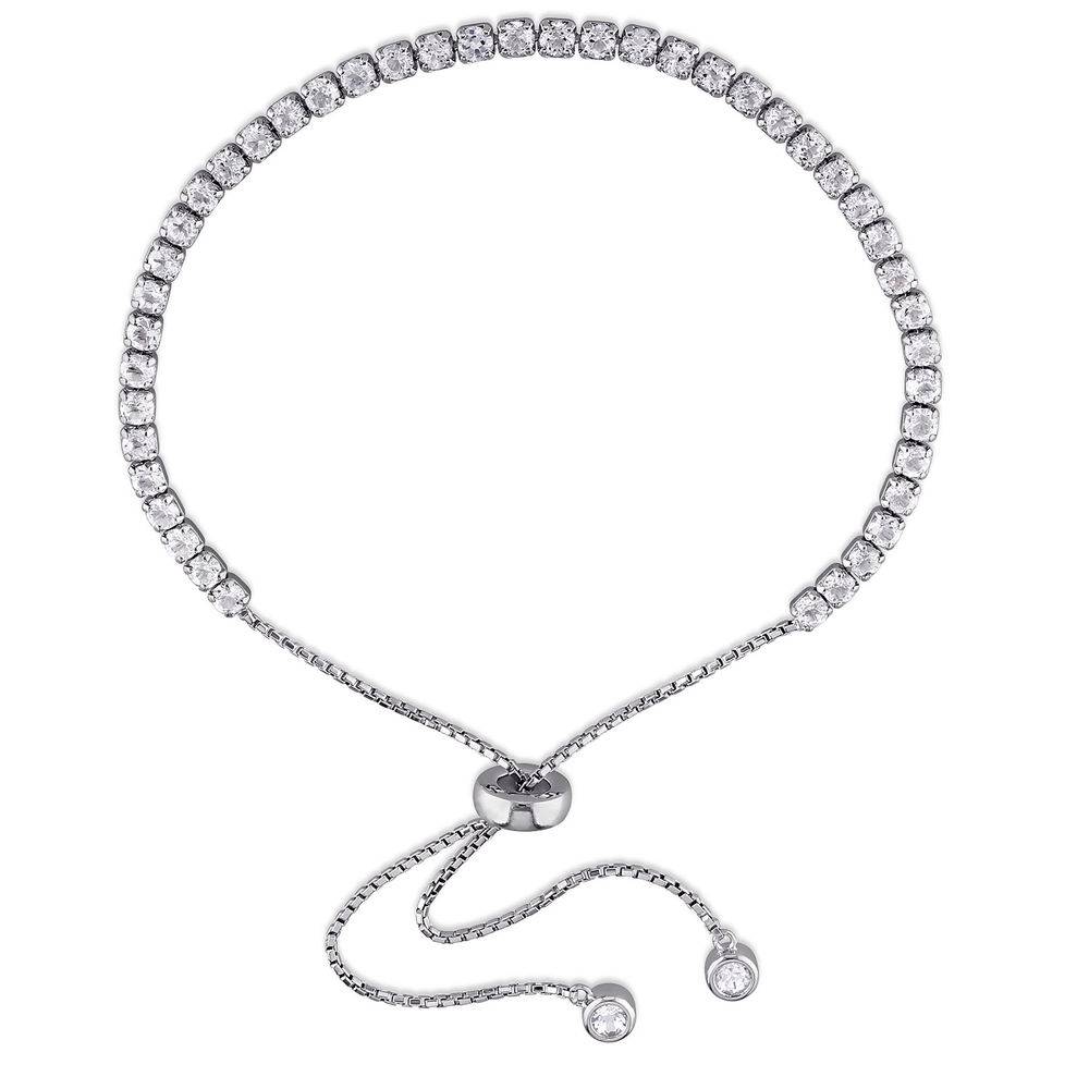 2.5mm White Topaz Bolo Bracelet in Sterling Silver-1 product photo