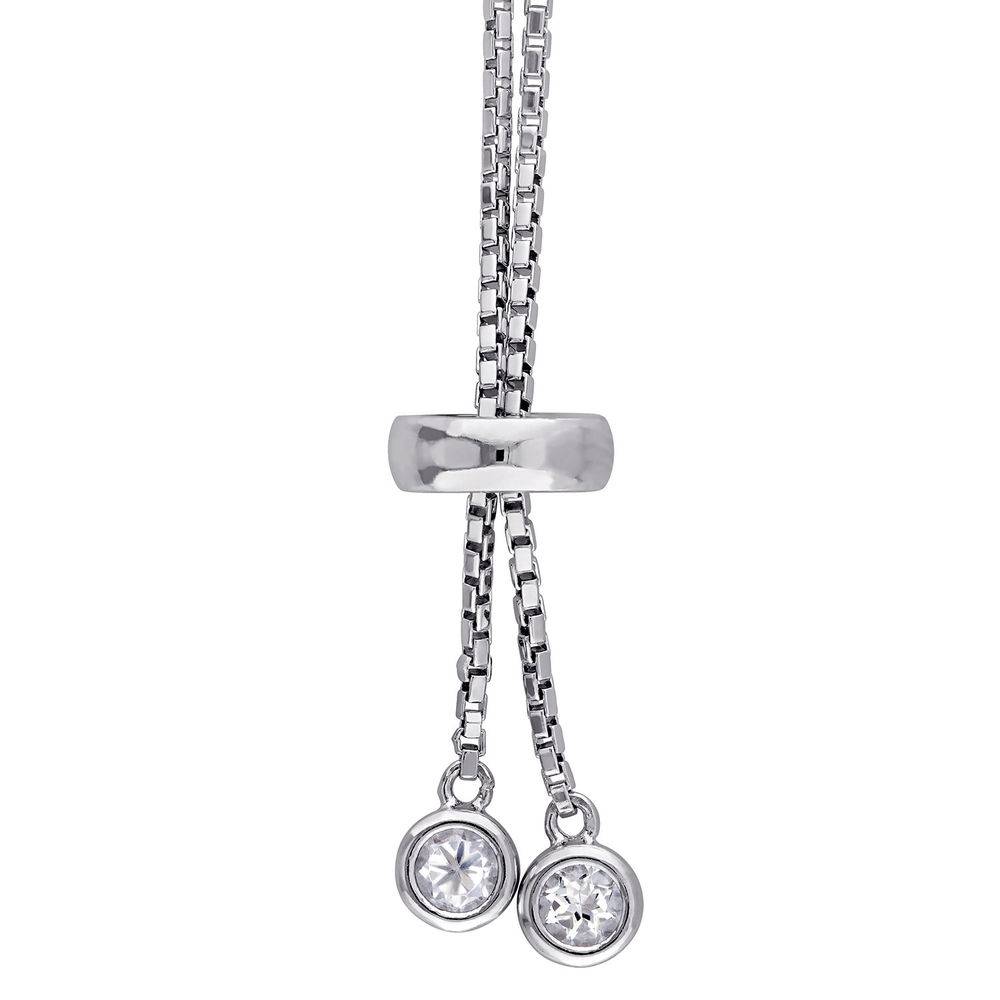 2.5mm White Topaz Bolo Bracelet in Sterling Silver-2 product photo