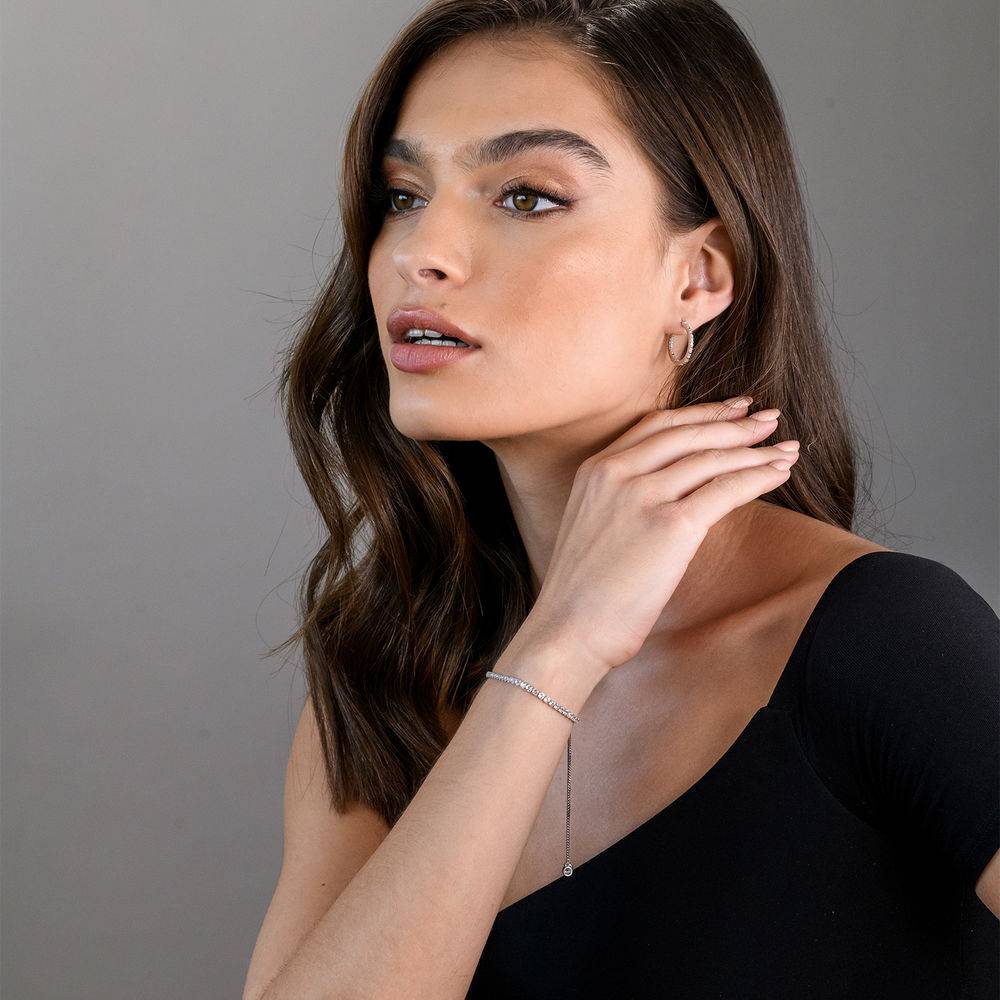 2.5mm White Topaz Bolo Bracelet in Sterling Silver-4 product photo