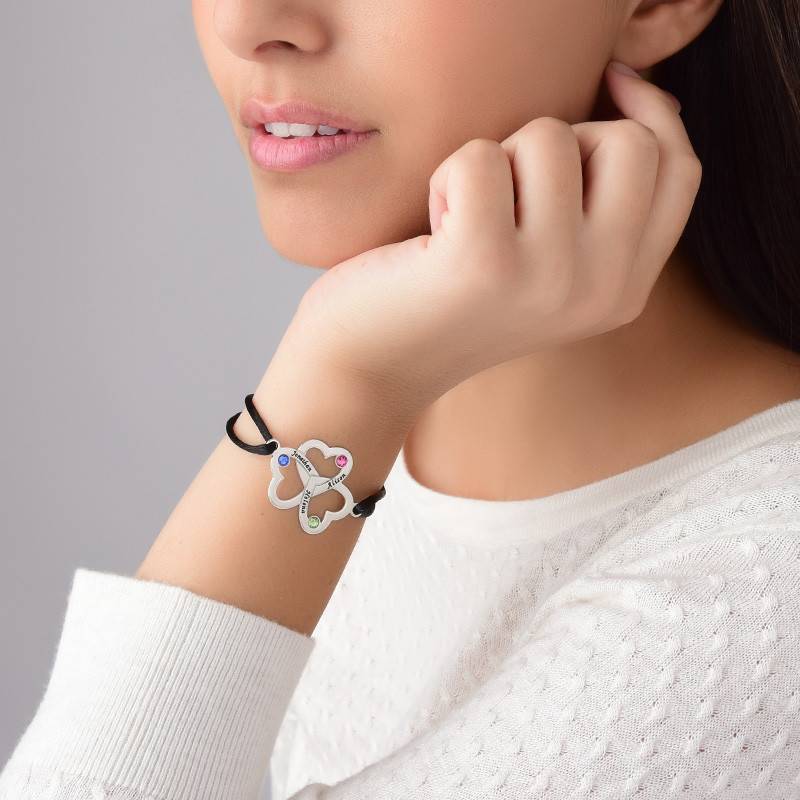 3 Heart Bracelet with Swarvoski Birthstones-5 product photo