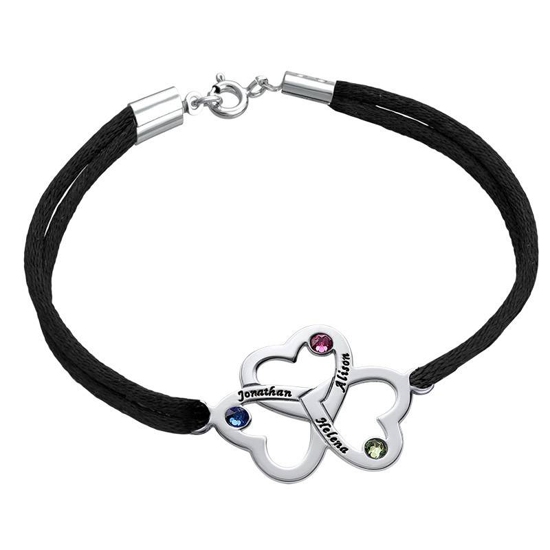 3 Heart Bracelet with Swarvoski Birthstones-1 product photo