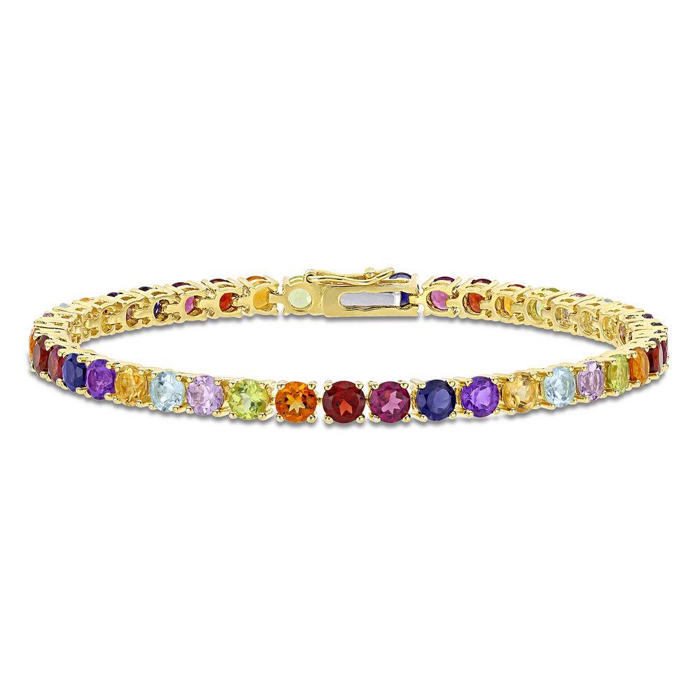 4.0mm Multi-Gemstone Tennis Bracelet in Gold Plated Sterling Silver-1 product photo