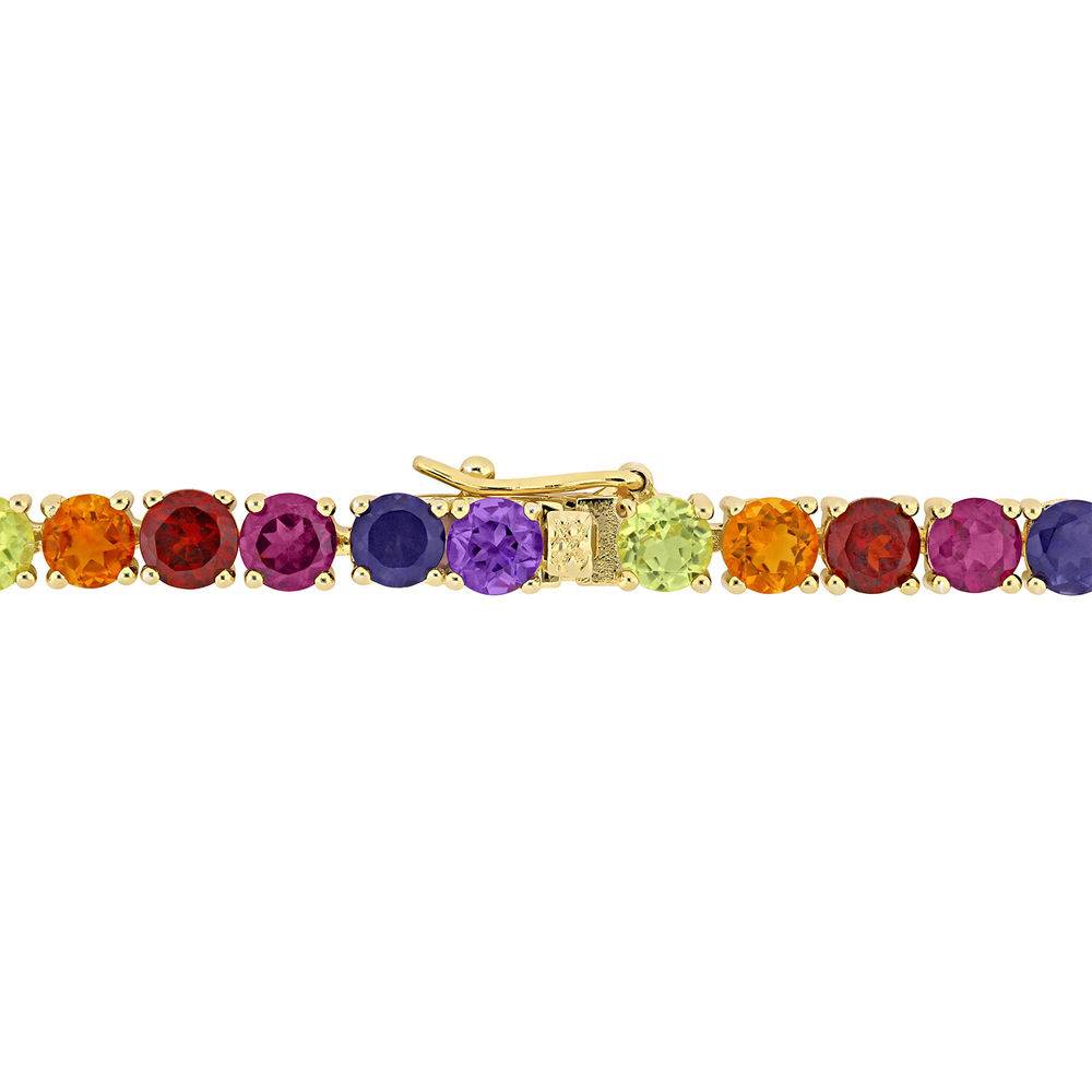 4.0mm Multi-Gemstone Tennis Bracelet in Gold Plated Sterling Silver-2 product photo