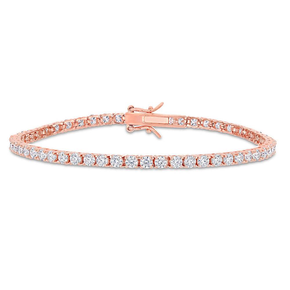 5 5/8 CT TGW Created Moissanite Tennis Bracelet in Pink Silver-1 product photo