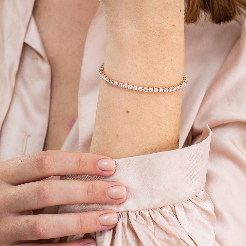 5 5/8 CT TGW Created Moissanite Tennis Bracelet in Pink Silver-5 product photo