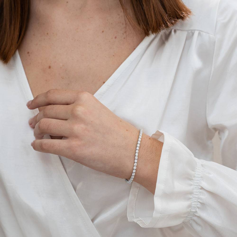 5 5/8 CT TGW Created Moissanite Tennis Bracelet in Sterling Silver-5 product photo