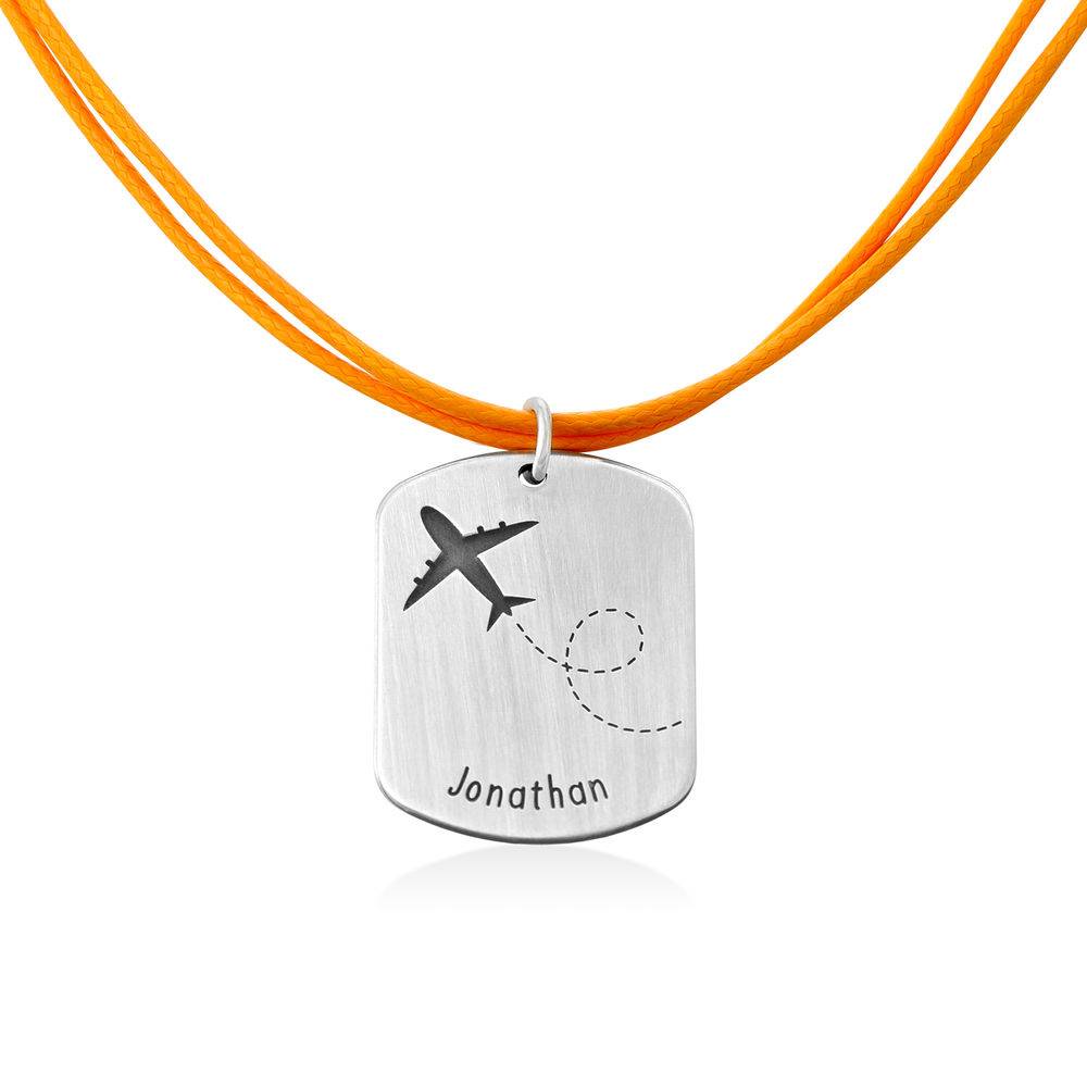 Airplane Personalized Dog Tag in Sterling Silver-3 Airplane Personalized Dog Tag in Sterling Silver-3 product photo