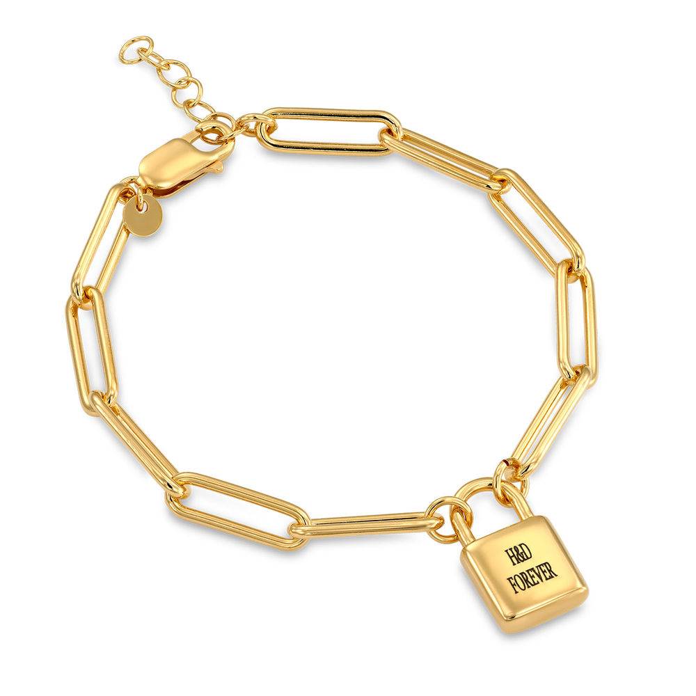 Allie Padlock Link Bracelet in Gold Vermeil-1 product photo