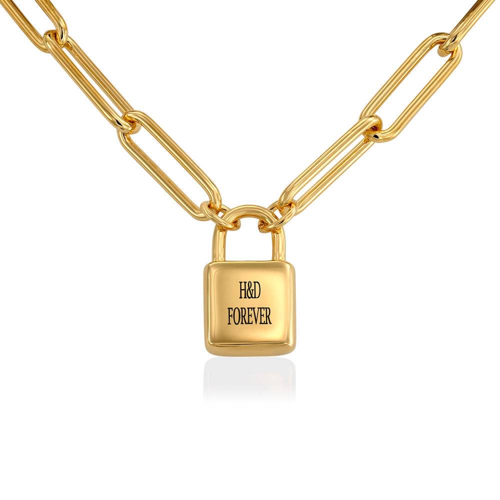 Allie Padlock Link Bracelet in Gold Vermeil-2 product photo
