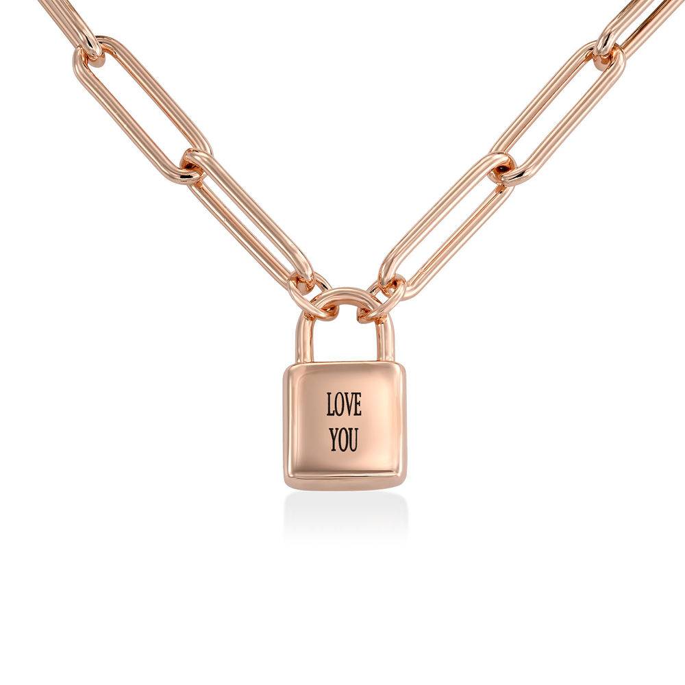 Allie Padlock Link Bracelet in Rose Gold Plating-2 product photo
