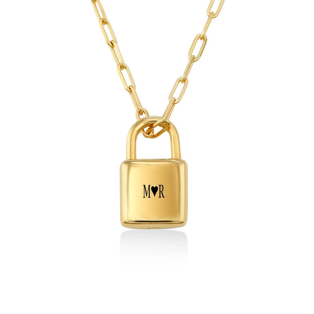 Allie Padlock Link Necklace in Gold Plating-1 product photo