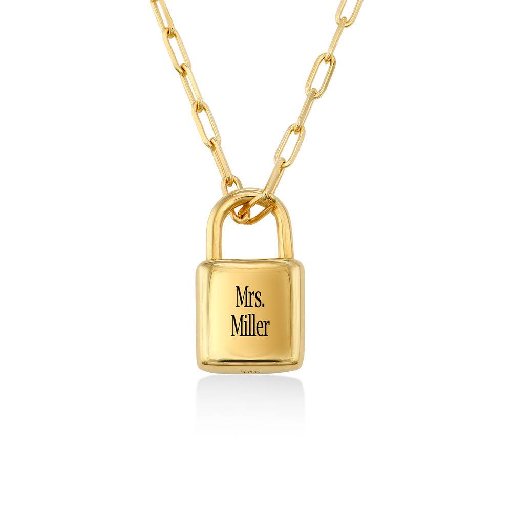Allie Padlock Link Necklace in Gold Vermeil-1 Allie Padlock Link Necklace in Gold Vermeil-1 product photo
