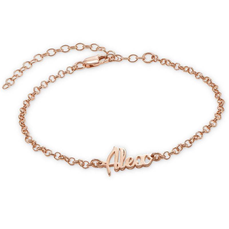 Ankle Bracelet with Name in Rose Gold Plating-1 product photo