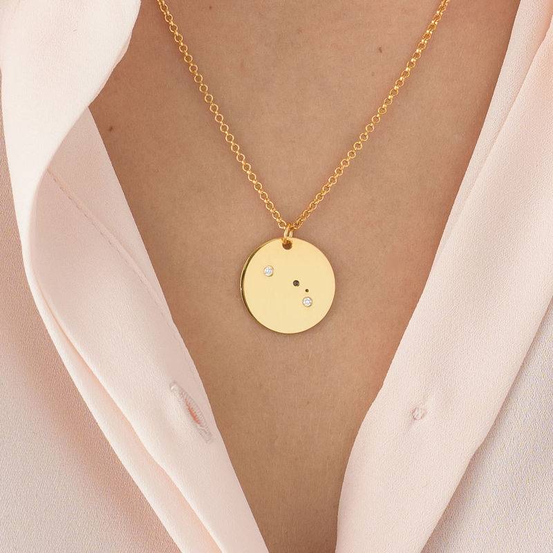 Aries Constellation Necklace with Diamonds in Gold Plating-3 product photo