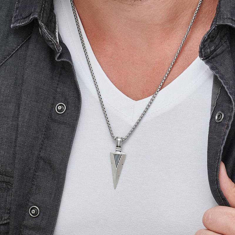 Arrow Necklace in Sterling Silver for Men-4 product photo
