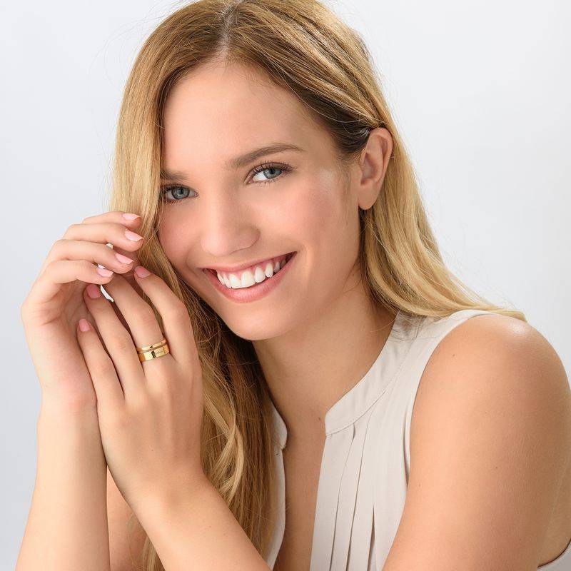 Asymmetrical Name Ring with Gold Plating-3 product photo