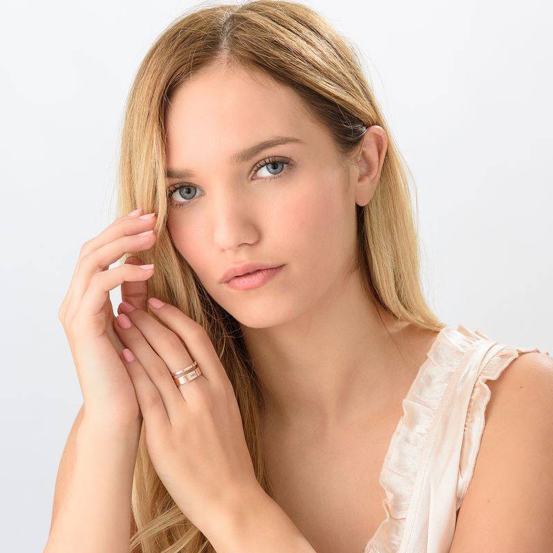 Asymmetrical Name Ring with Rose Gold Plating-3 product photo