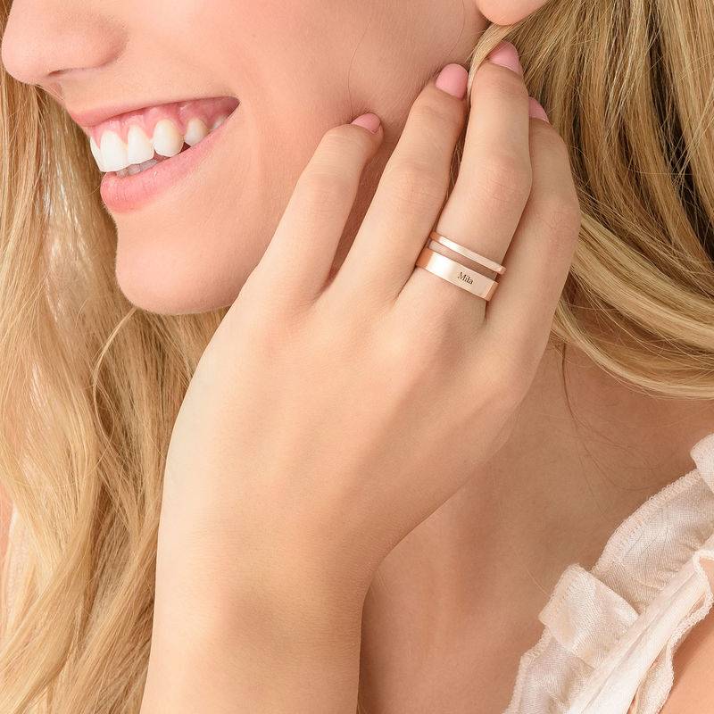 Asymmetrical Name Ring with Rose Gold Plating-4 product photo