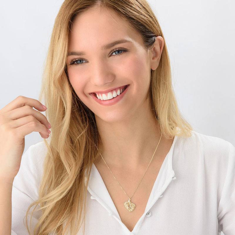 Baby Feet Necklace Gold Plated with Diamond-2 product photo