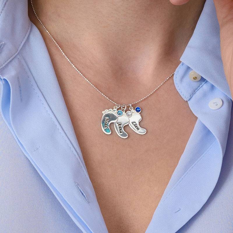 Baby Feet Necklace In 10K White Gold-6 product photo