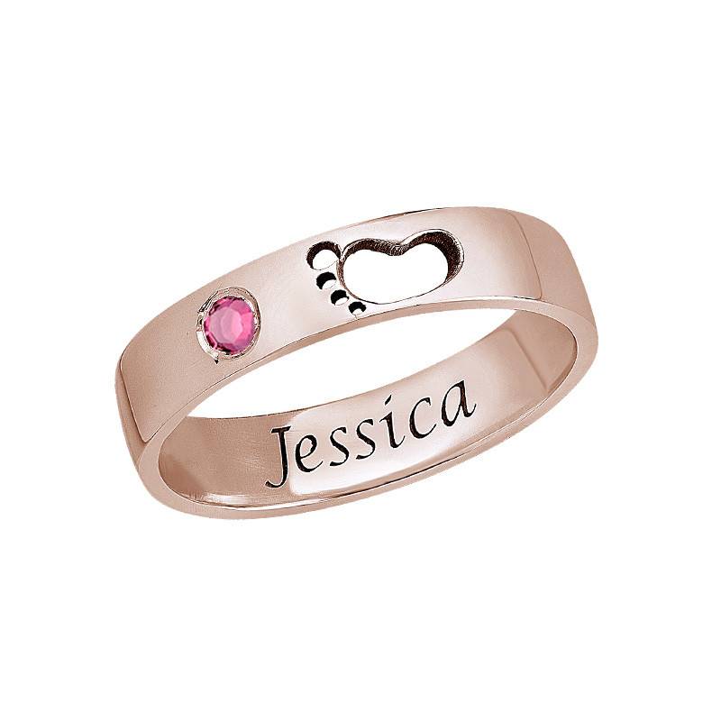 Baby Feet Ring with Inner Engraving in Rose Gold Plating-1 product photo