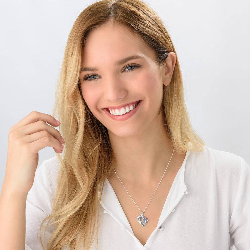 Baby Feet Sterling Silver Diamond Necklace-2 Baby Feet Sterling Silver Diamond Necklace-2 product photo