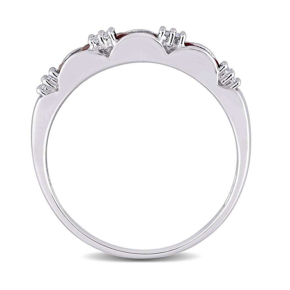 Baguette-Cut Ruby Eternity Ring in 10k White Gold with Diamonds-2 product photo