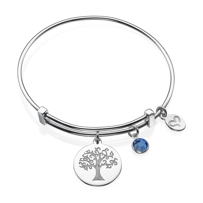 Bangle Bracelet with a Family Tree Charm-1 product photo