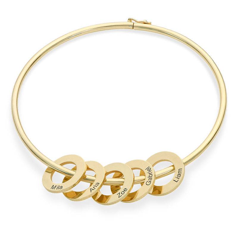 Bangle Bracelet with Round Shape Pendants in Gold Vermeil-1 product photo