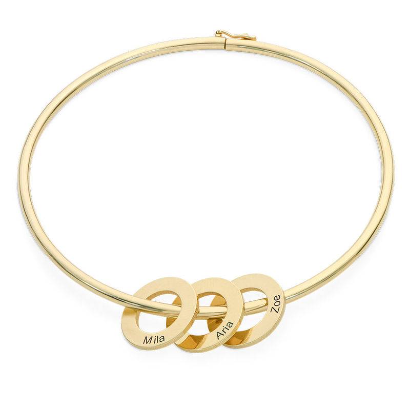 Bangle Bracelet with Round Shape Pendants in Gold Vermeil-2 product photo