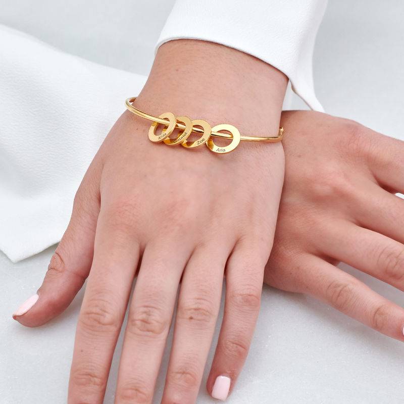 Bangle Bracelet with Round Shape Pendants in Gold Vermeil-4 product photo