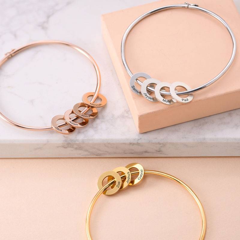 Bangle Bracelet with Round Shape Pendants in silver-4 product photo