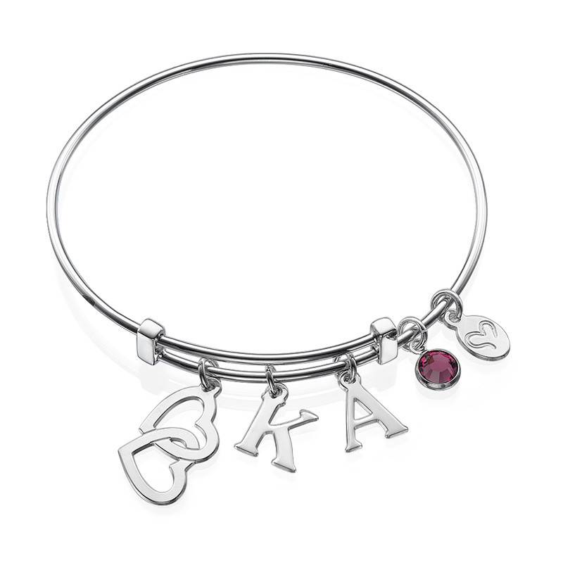 Bangle Charm Bracelet with Intertwined Hearts-1 product photo