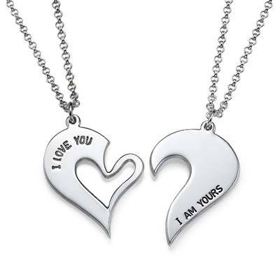 Breakable Heart Necklace for Couples in Silver-1 product photo