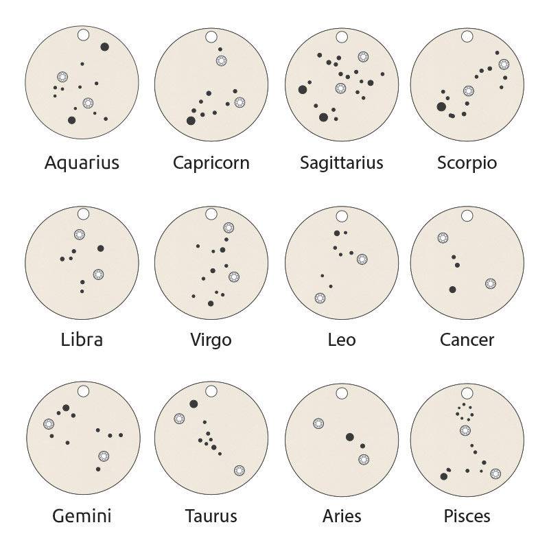 Cancer Constellation Necklace with Diamonds in Gold Plating-4 product photo