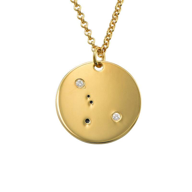 Cancer Constellation Necklace with Diamonds in Gold Plating-1 product photo