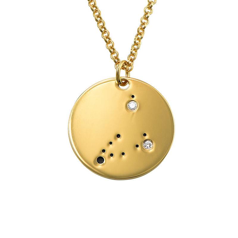 Capricorn Constellation Necklace with Diamonds in Gold Plating-1 product photo
