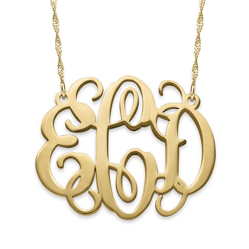 Celebrity Monogram Necklace in 14k Gold-1 product photo