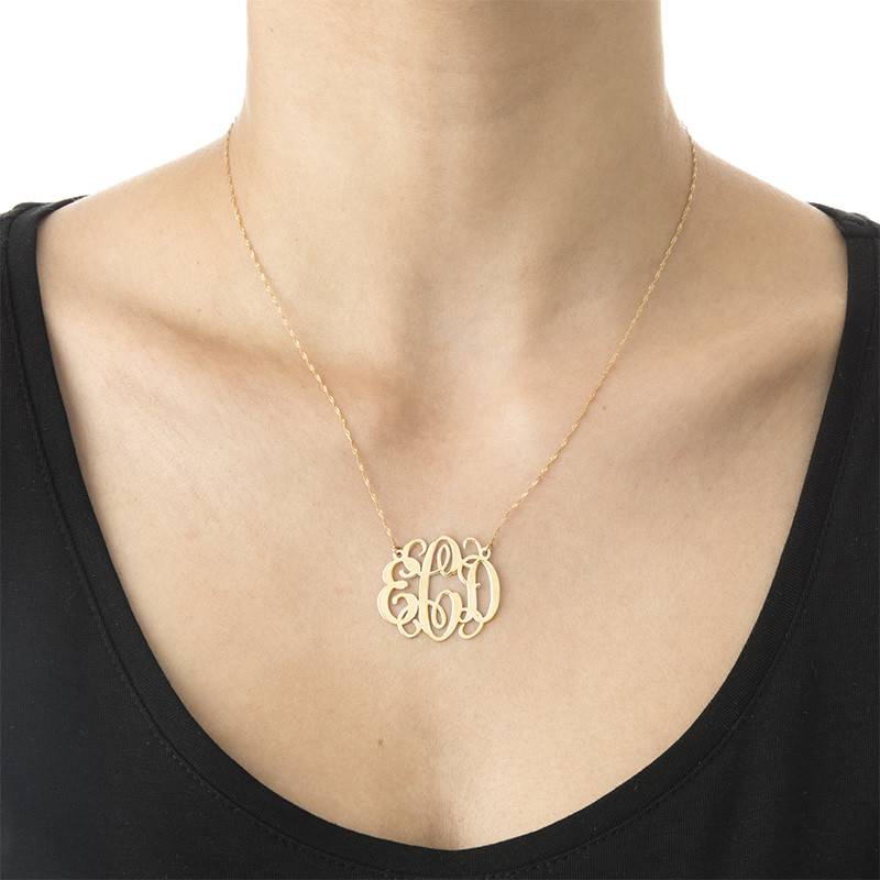 Celebrity Monogram Necklace in 14k Gold-2 product photo