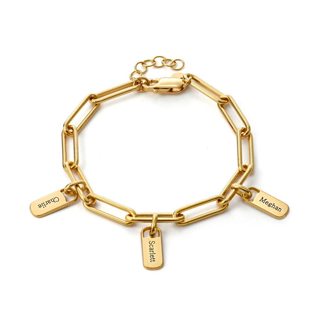 Chain Link Bracelet with Custom charms in 18K Gold Plating-1 product photo