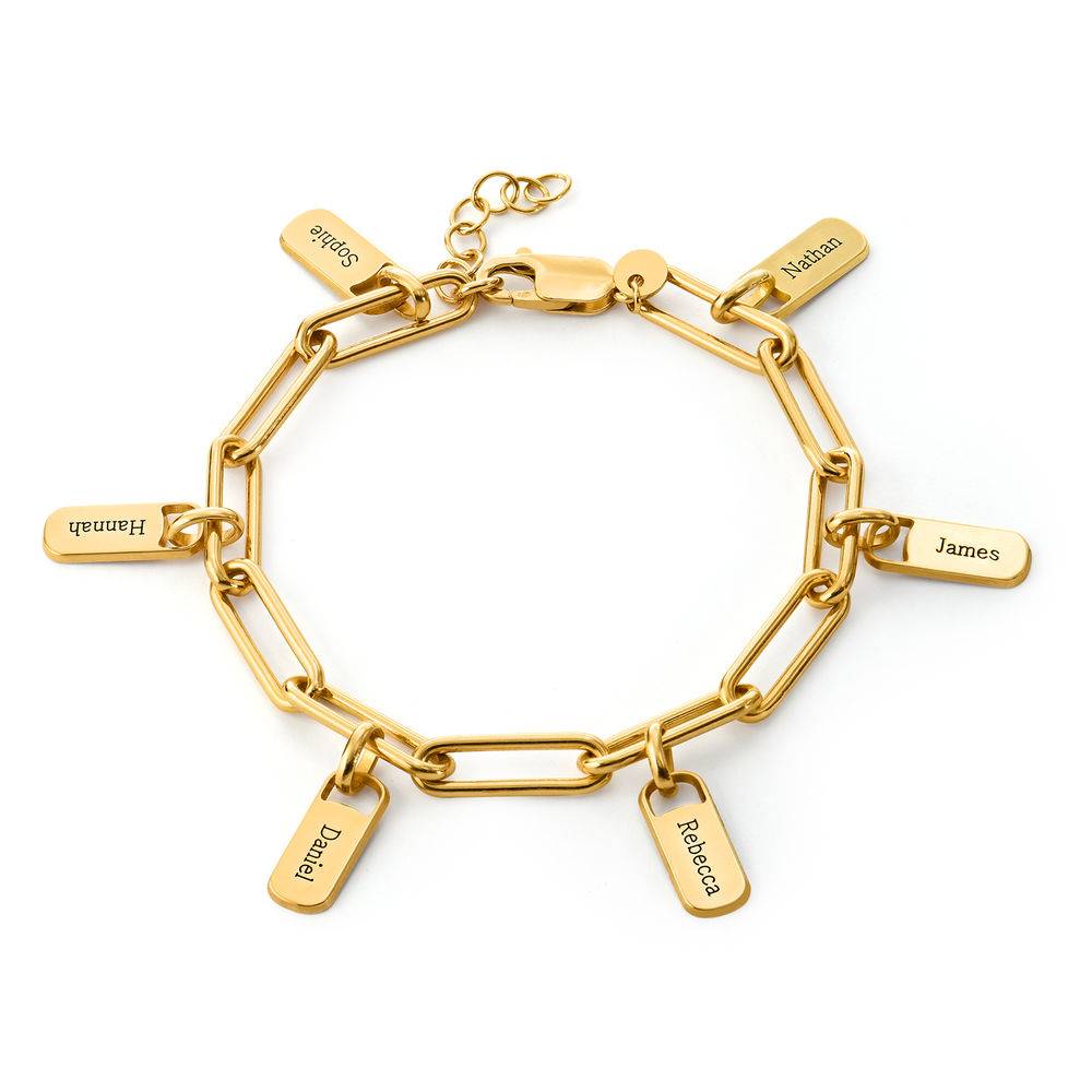 Chain Link Bracelet with Custom charms in 18K Gold Plating-2 product photo