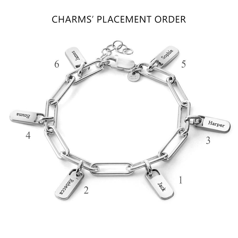 Chain Link Bracelet with Custom charms in Sterling Silver-4 product photo