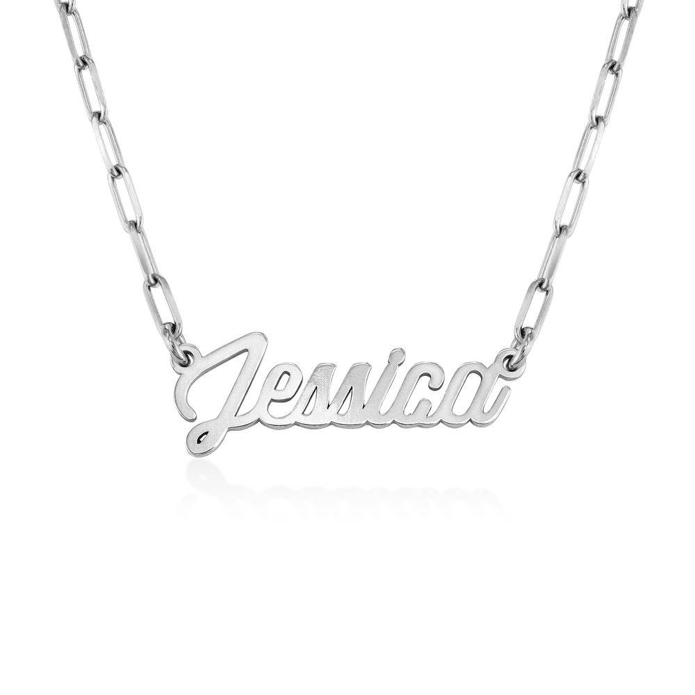 Chain Link Script Name Necklace in Sterling Silver-1 Chain Link Script Name Necklace in Sterling Silver-1 product photo