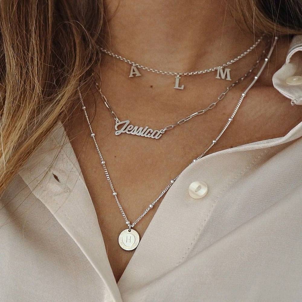 Chain Link Script Name Necklace in Sterling Silver-4 Chain Link Script Name Necklace in Sterling Silver-4 product photo