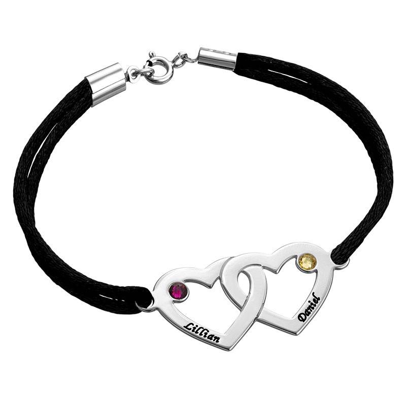 Couples Heart Charm Bracelet with Swarovski Crystals-1 product photo