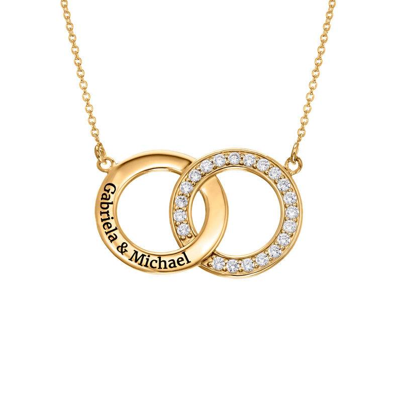 Cubic Zirconia Interlocking Circle Necklaces in 18k Gold Vermeil-1 Cubic Zirconia Interlocking Circle Necklaces in 18k Gold Vermeil-1 product photo
