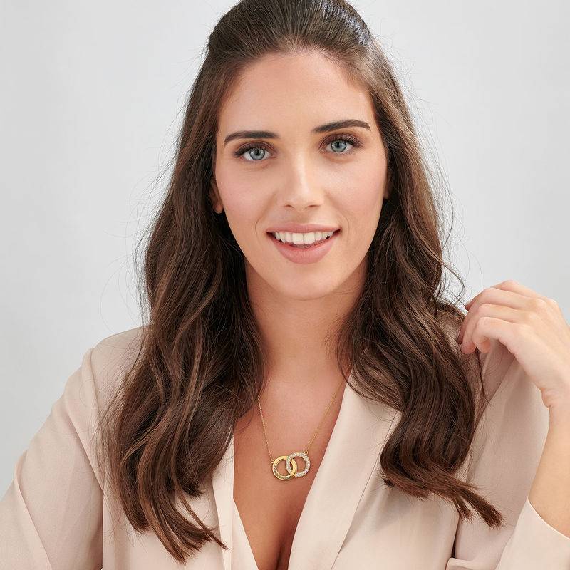 Cubic Zirconia Interlocking Circle Necklaces in 18k Gold Vermeil-3 Cubic Zirconia Interlocking Circle Necklaces in 18k Gold Vermeil-3 product photo