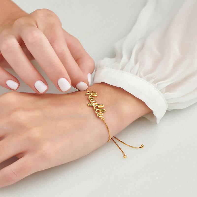 Cursive Name Bracelet in Gold Plating-4 product photo